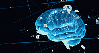 Imagen de  Imagen digital azul de un cerebro