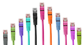 Imagen de  Different coloured computer cables